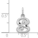 14KW Diamond-cut Letter S Initial Charm