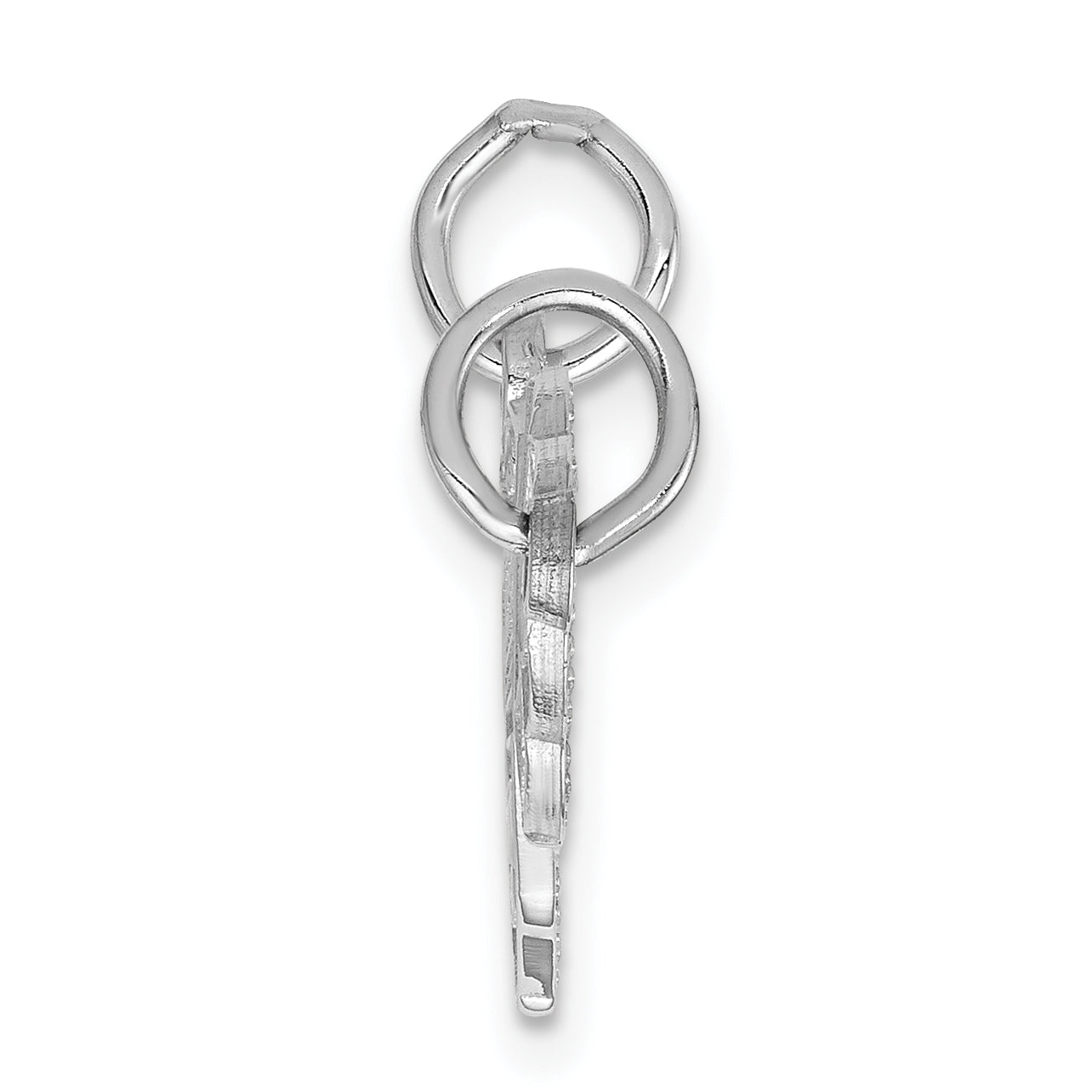 14K White Gold Key and Heart Break-apart Charm Secondary image