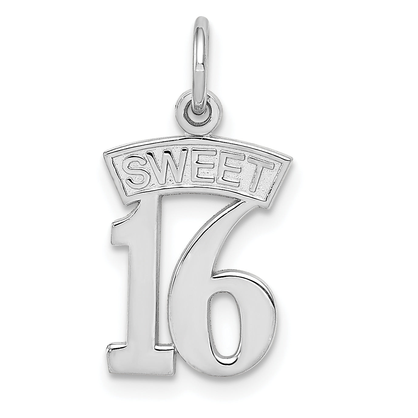14k White Gold SWEET 16 Charm Main image