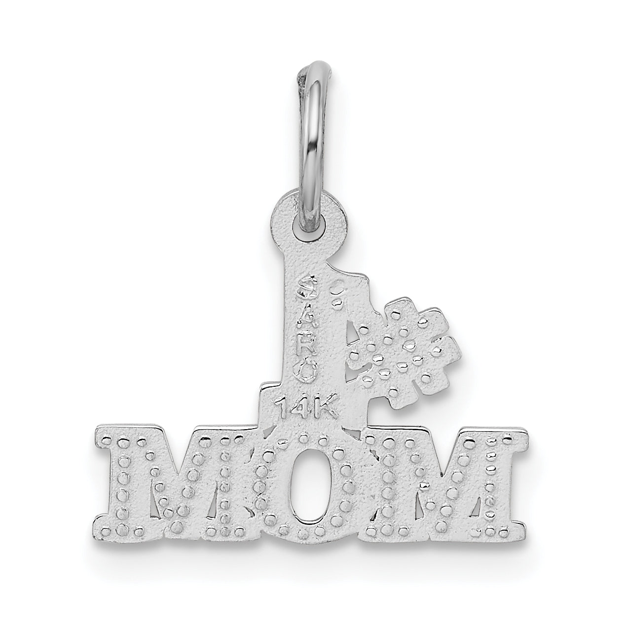 14K White Gold #1 MOM Charm
