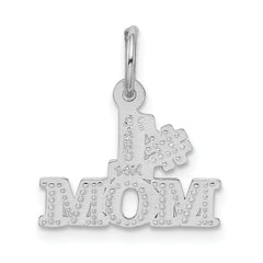 14K White Gold #1 MOM Charm