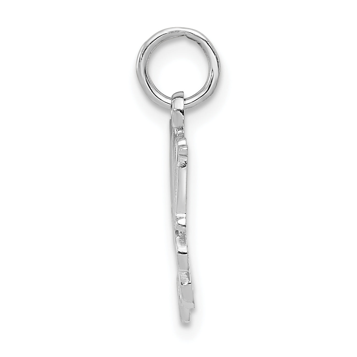 14K White Gold MOM Charm