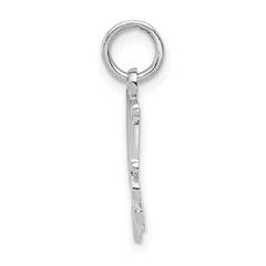 14K White Gold MOM Charm
