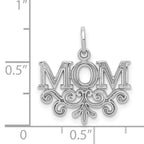 14K White Gold MOM Charm