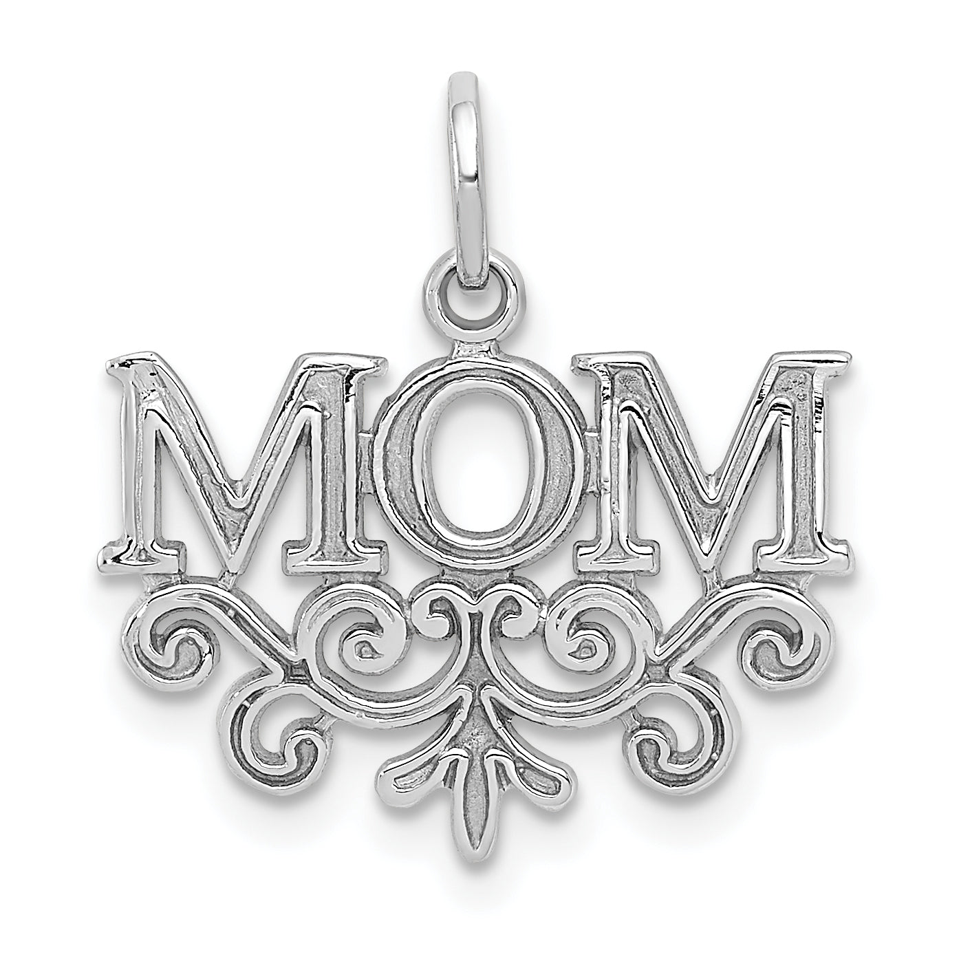 14k White Gold MOM Charm Main image