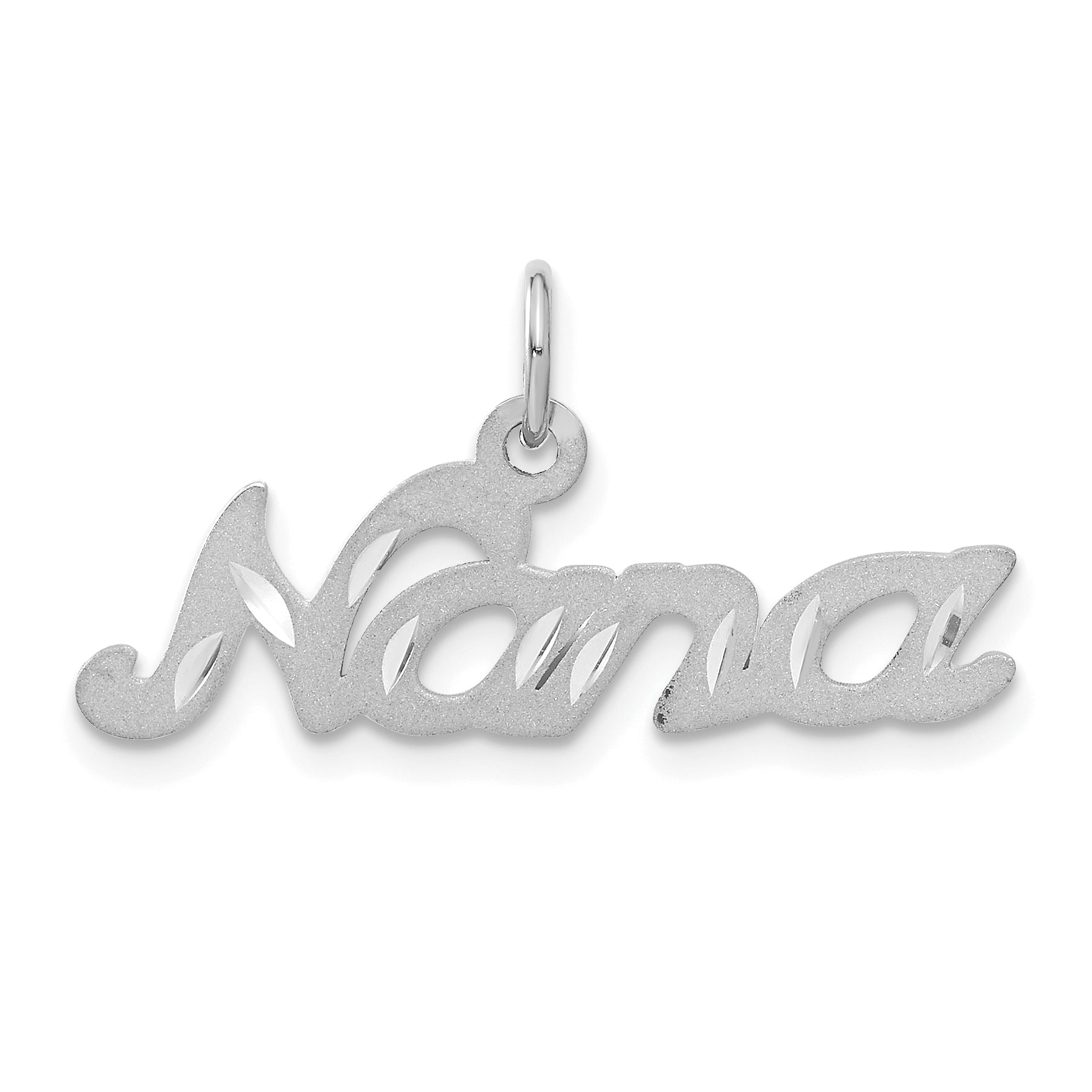 14k White Gold Satin NANA Charm Main image