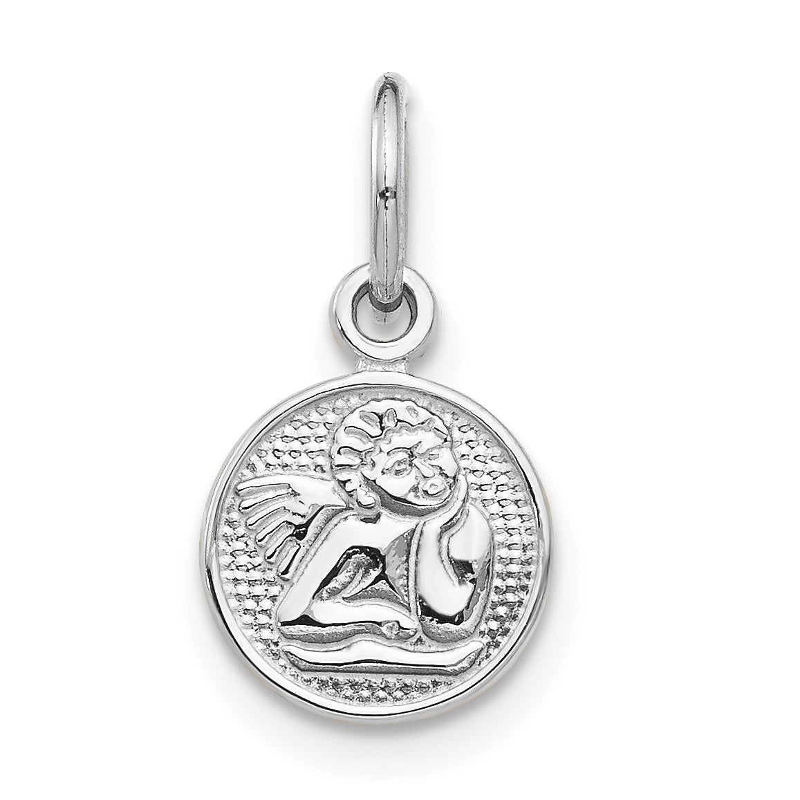 14k White Gold Small Polished Angel Charm Main image