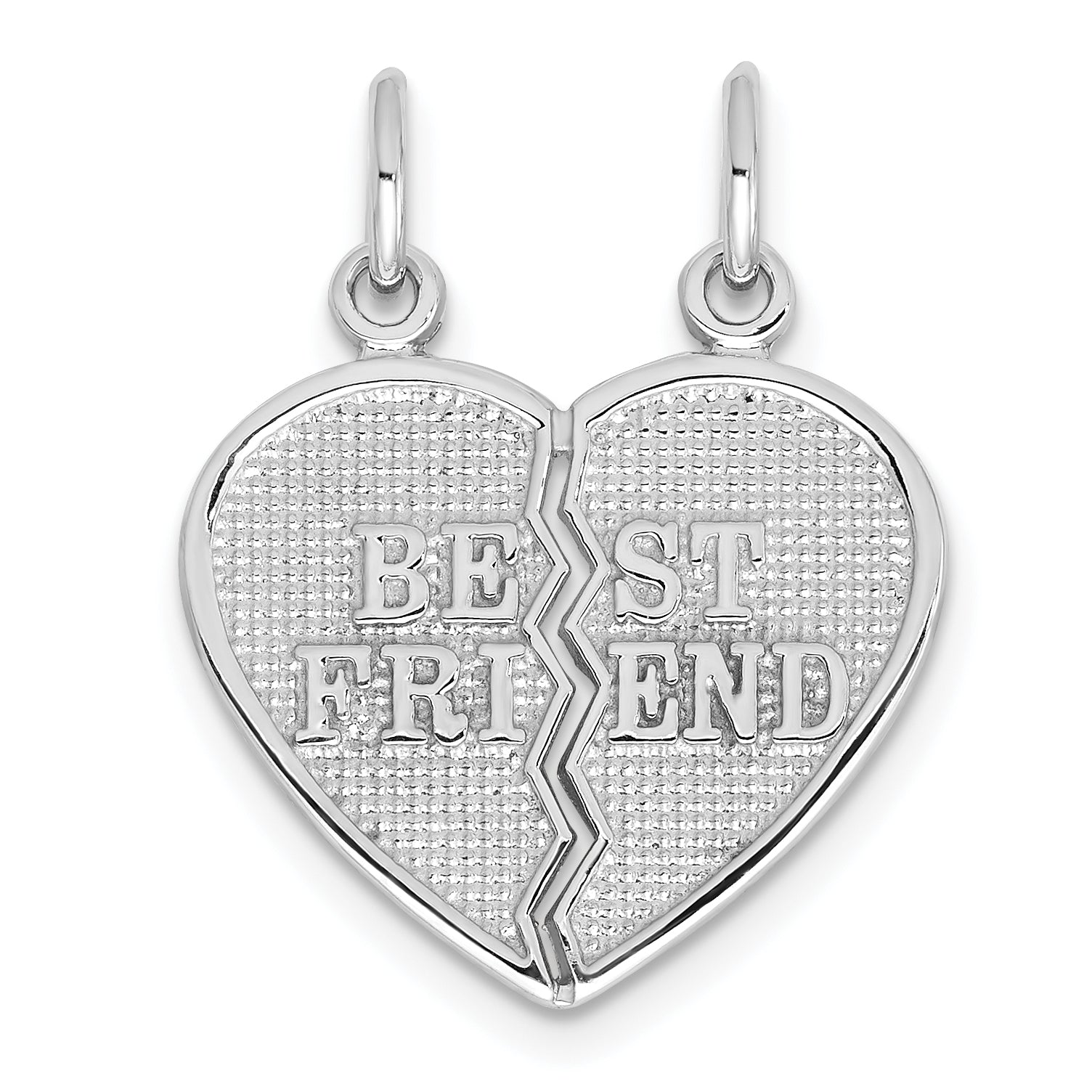 14k White Gold BEST FRIEND Break-apart Charm Main image