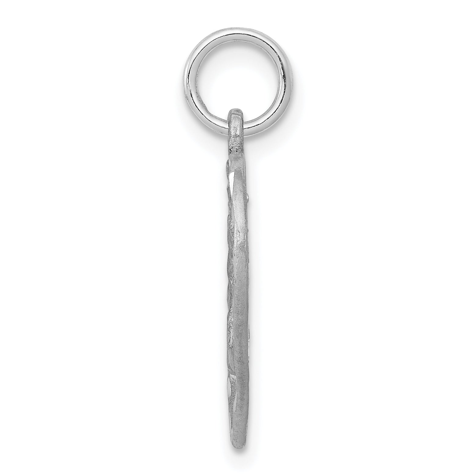 14K White Gold Angel in Heart Charm Secondary image