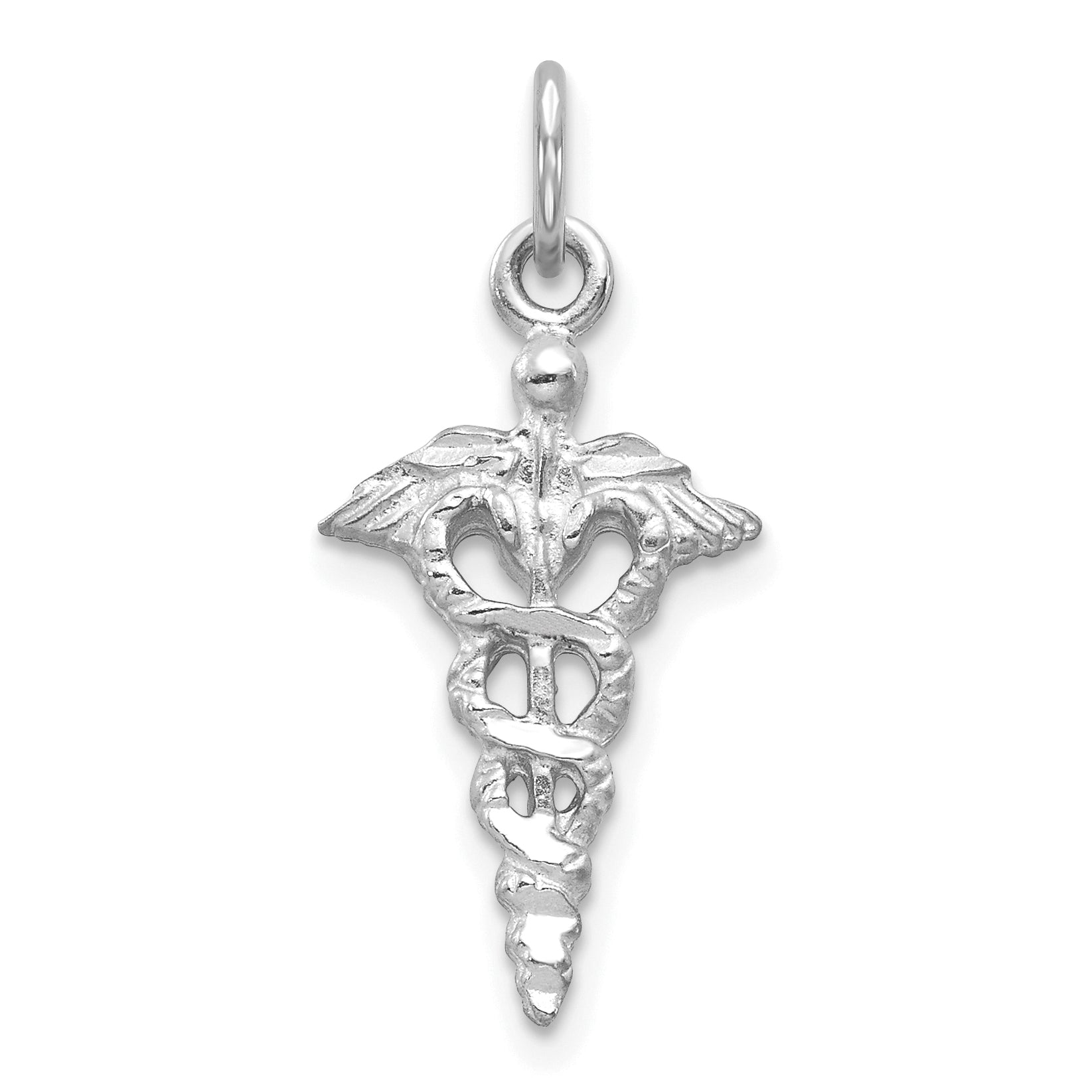 14k White Gold 3-D Caduceus Charm Main image