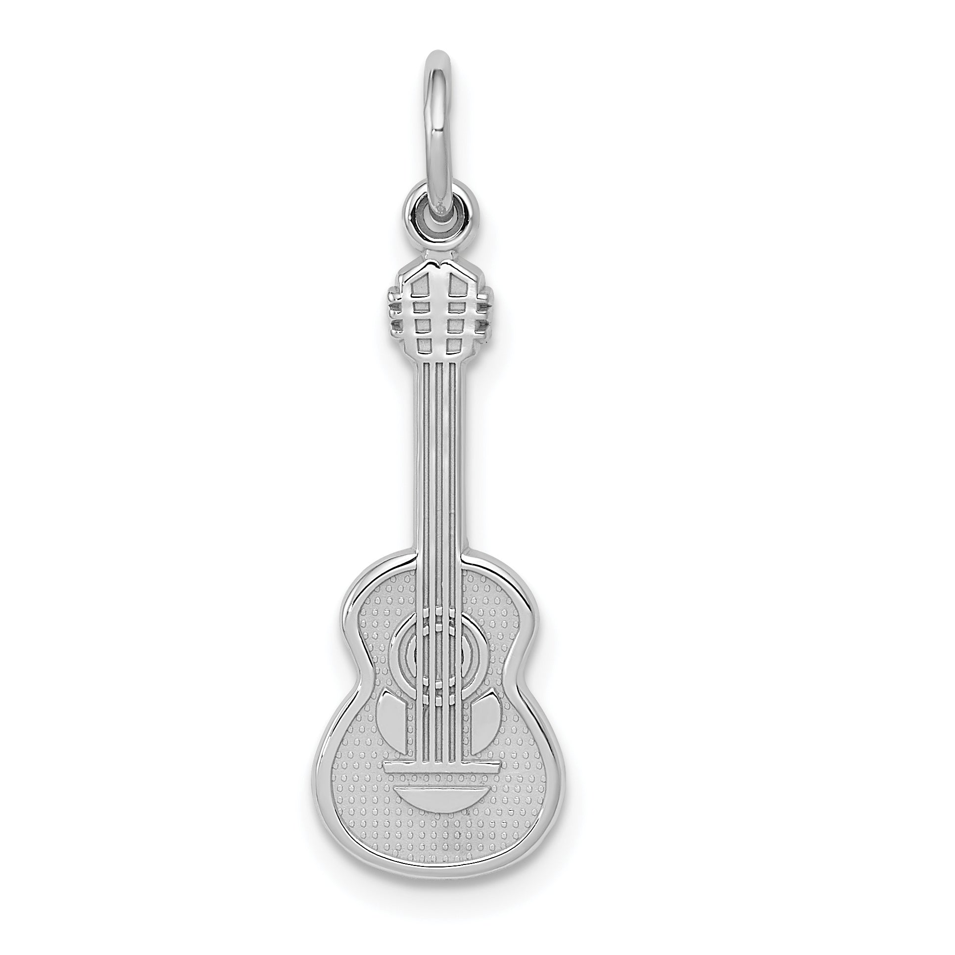 14k White Gold Guitar Charm Main image