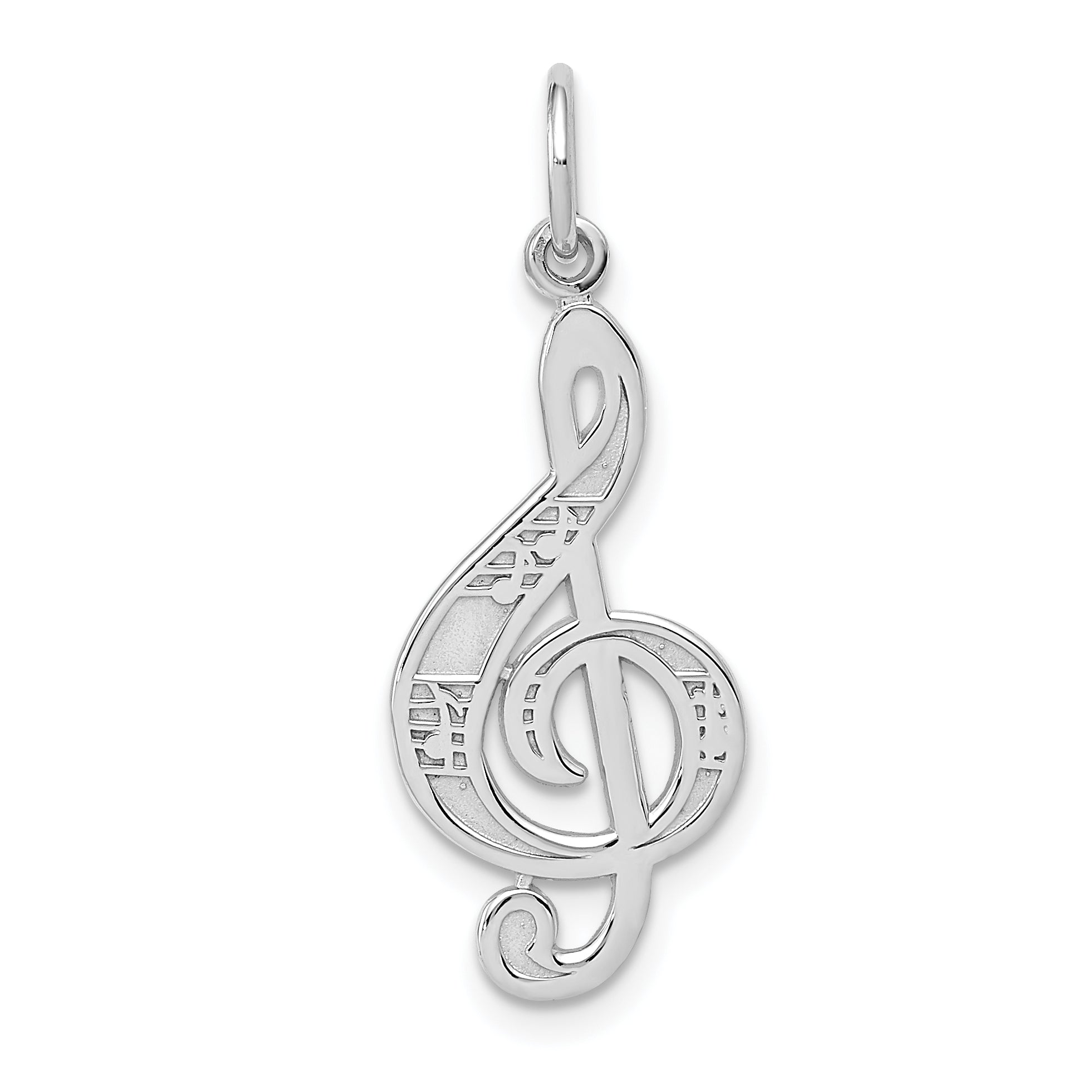 14K White Gold Treble Clef Charm Main image