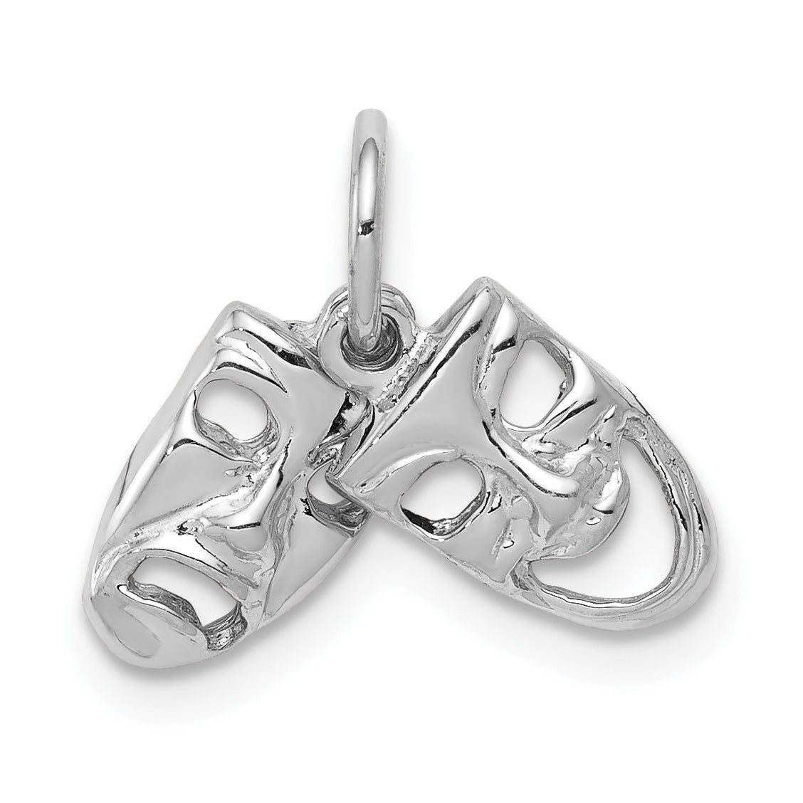 14k White Gold Comedy/Tragedy 2-Piece Charm Main image