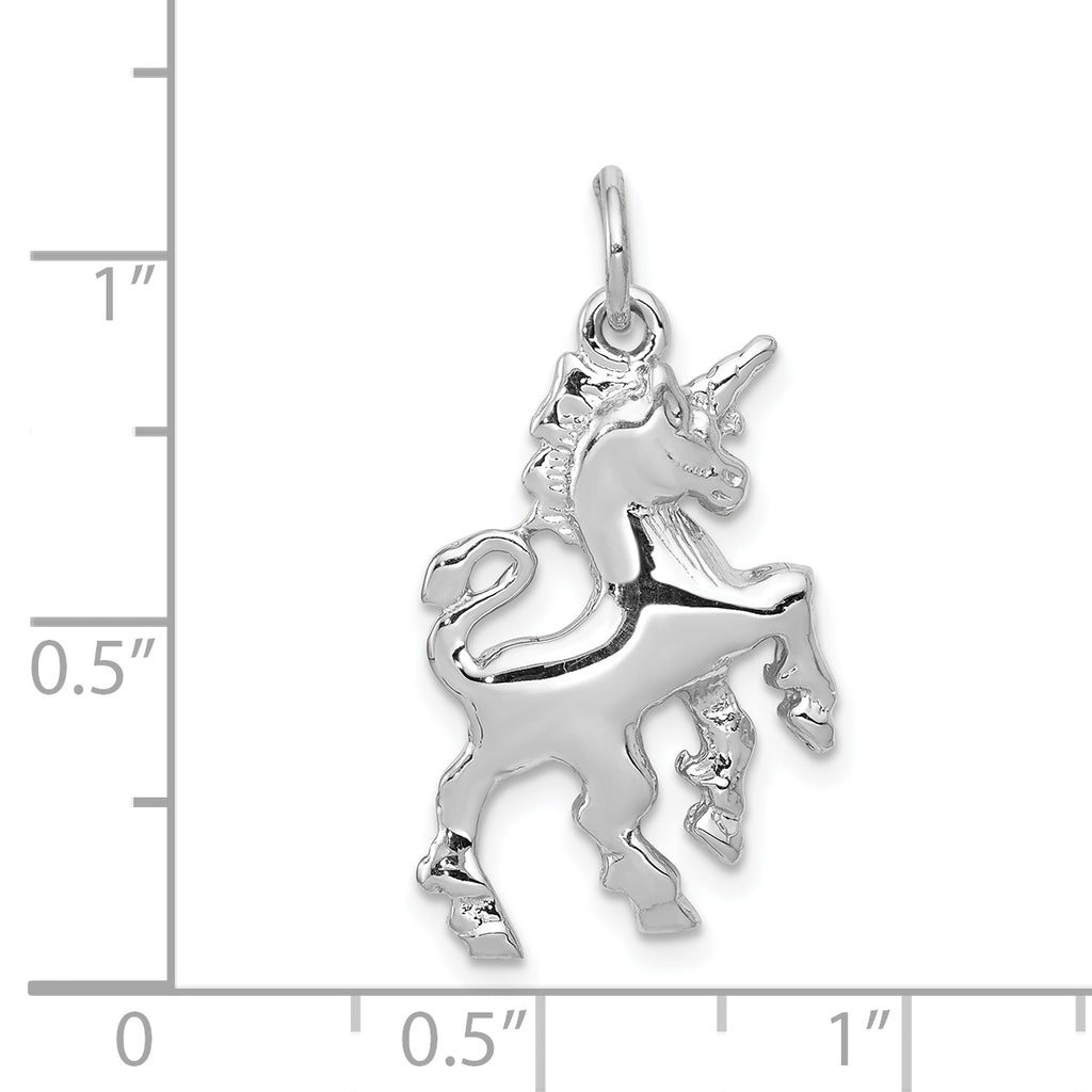 14K White Gold Unicorn Charm
