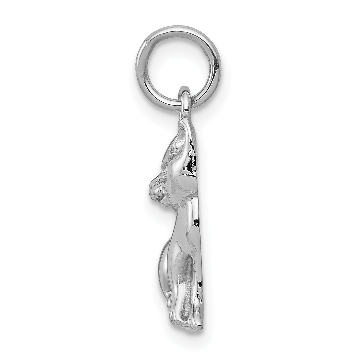 14K White Gold Cat Charm Secondary image