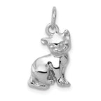 14k White Gold Cat Charm