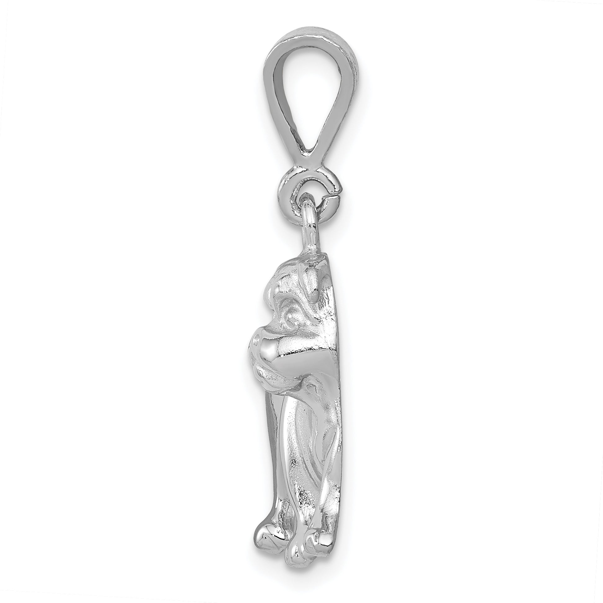 14K White Gold Bulldog Pendant Secondary image