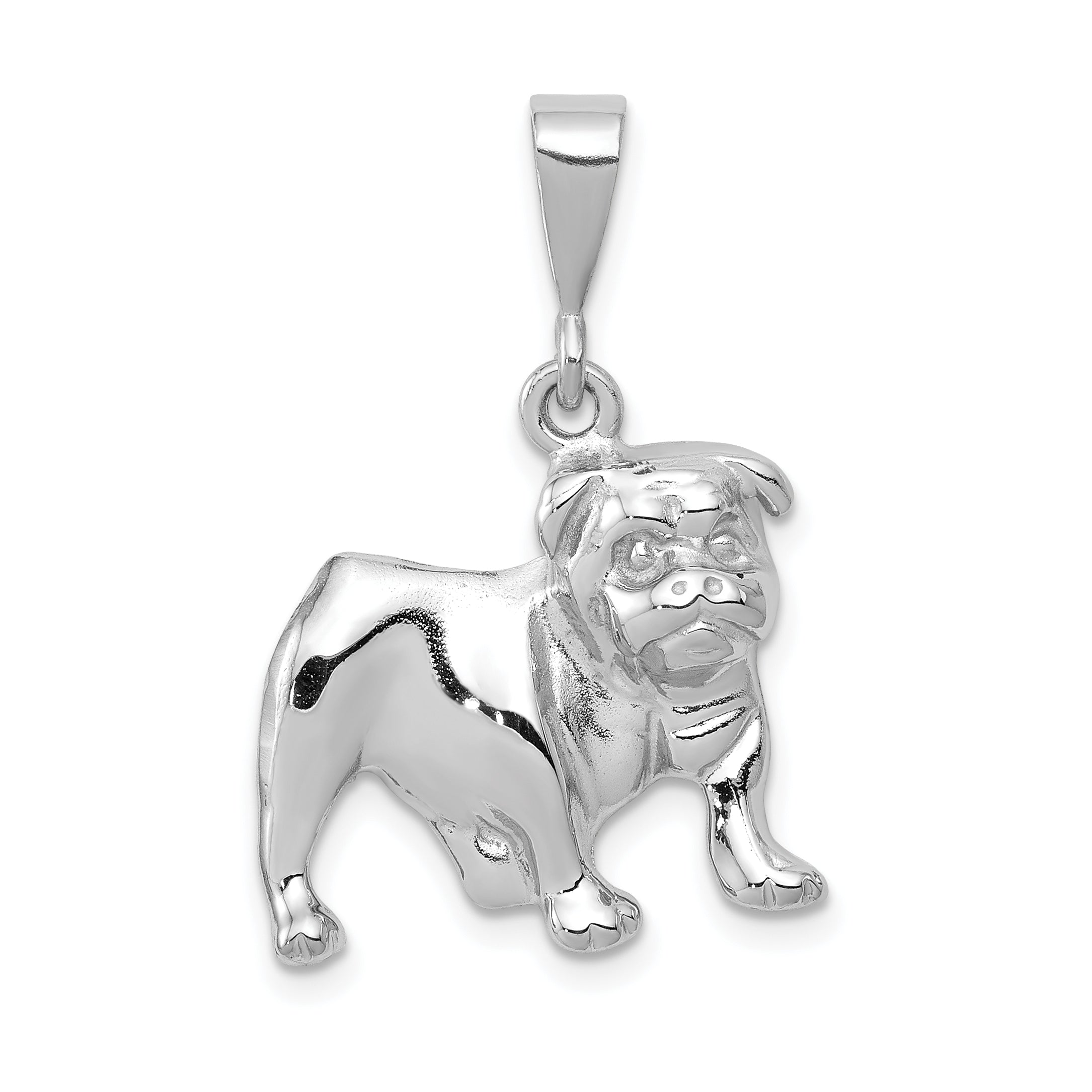 14k White Gold Bulldog Pendant Main image