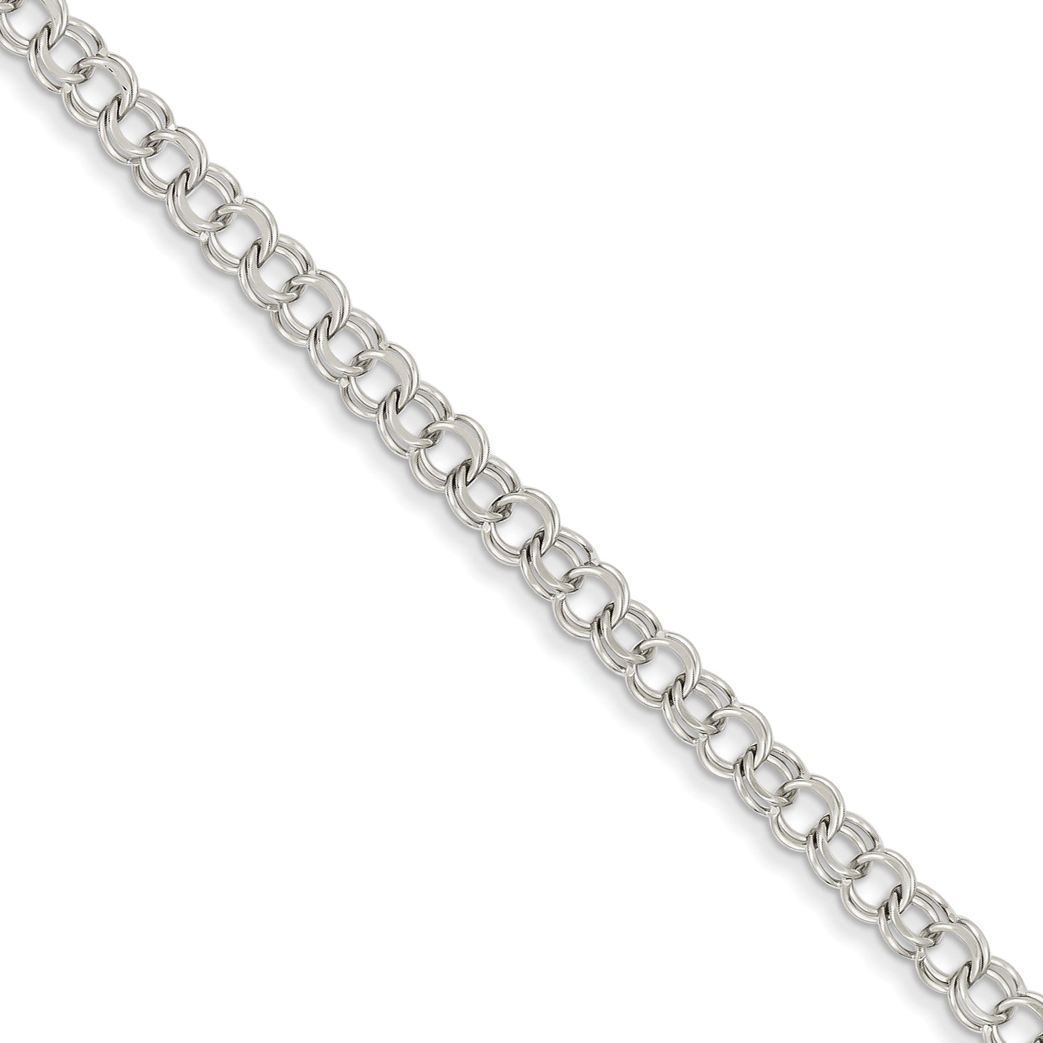 14k White Gold Double Link Charm Bracelet Main image