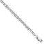 14k White Gold 3mm Solid Double Link Charm Bracelet