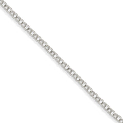 14k White Gold 3.5mm Solid Double Link Charm Bracelet