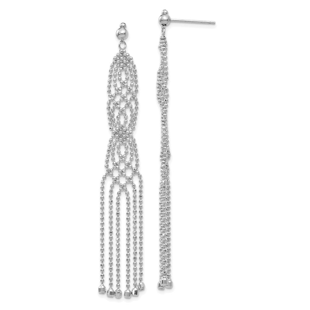 14K White Gold Bead Chain Earrings Main image
