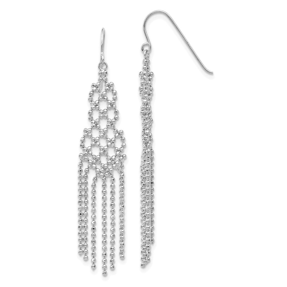 14K White Gold Beaded Earrings Main image