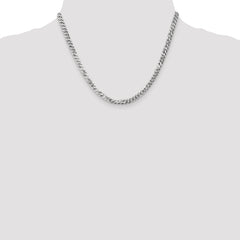 14K White Gold 18 inch 4.75mm Flat Beveled Curb with Lobster Clasp Chain