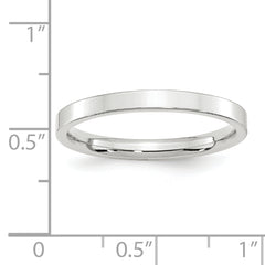 10k White Gold 2.5mm Standard Weight Flat Comfort Fit Wedding Band Size 4