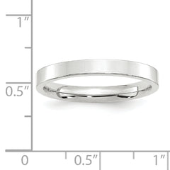 10k White Gold 3mm Standard Weight Flat Comfort Fit Wedding Band Size 4