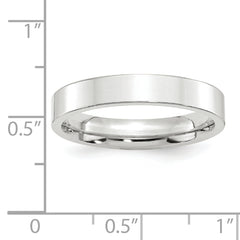 10k White Gold 4mm Standard Weight Flat Comfort Fit Wedding Band Size 4