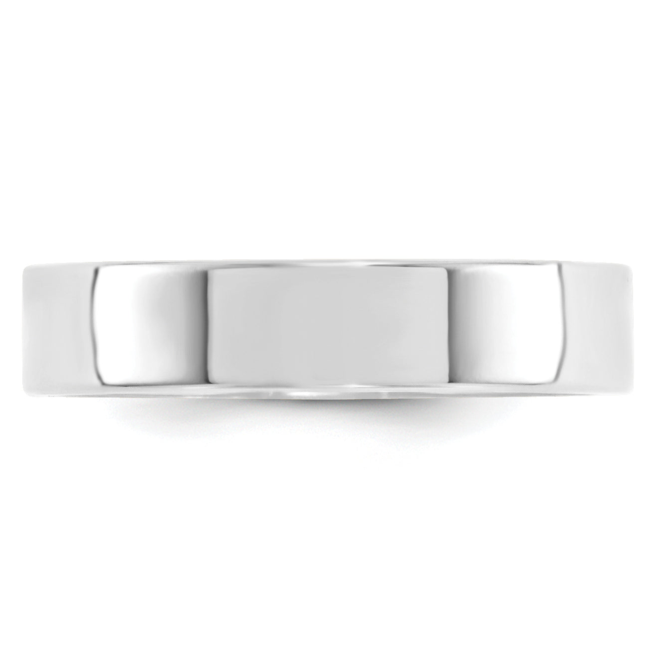 10k White Gold 5mm Standard Weight Flat Comfort Fit Wedding Band Size 4