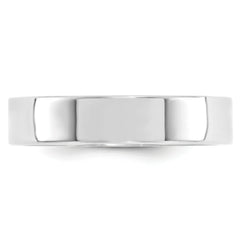 10k White Gold 5mm Standard Weight Flat Comfort Fit Wedding Band Size 4