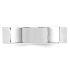 10k White Gold 6mm Standard Weight Flat Comfort Fit Wedding Band Size 4