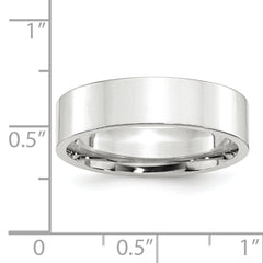 10k White Gold 6mm Standard Weight Flat Comfort Fit Wedding Band Size 4