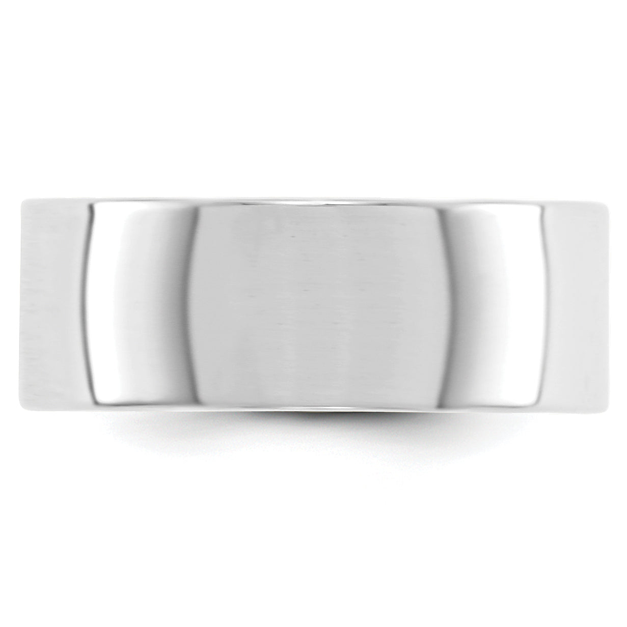 10k White Gold 8mm Lightweight Flat Wedding Band Size 4