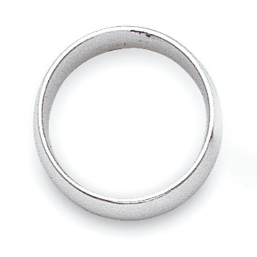 10k White Gold 2mm Half Round Wedding Band Size 4