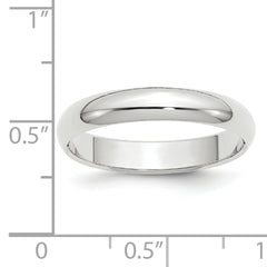 10k White Gold 4mm Half Round Wedding Band Size 4