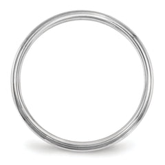 10k White Gold 2.5mm Half Round with Edge Wedding Band Size 4