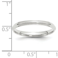 10k White Gold 2.5mm Half Round with Edge Wedding Band Size 4