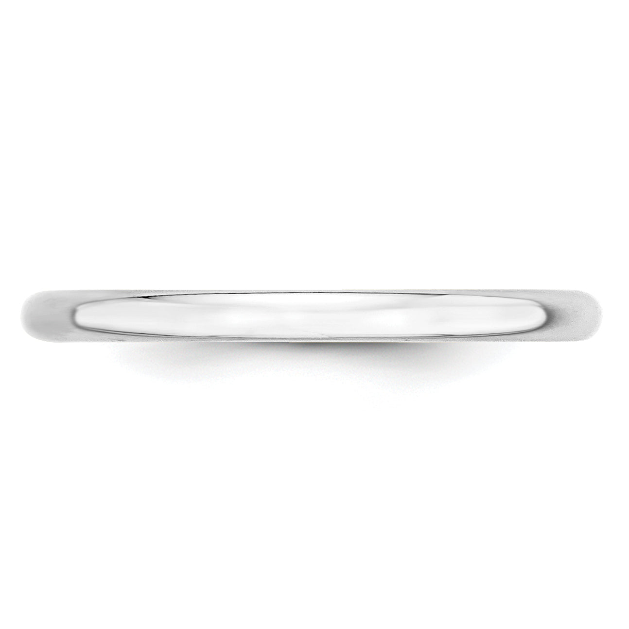 10k White Gold 2mm Lightweight Half Round Wedding Band Size 4