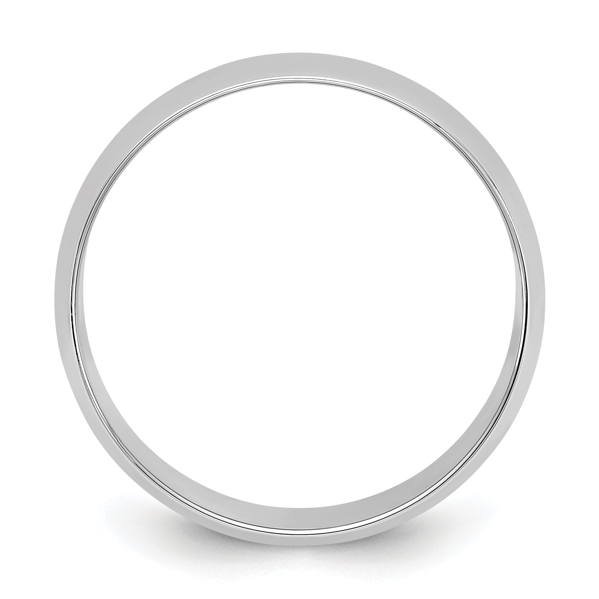 10k White Gold 8mm Lightweight Half Round Wedding Band Size 4