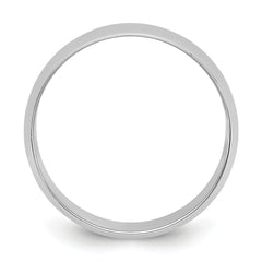 10k White Gold 8mm Lightweight Half Round Wedding Band Size 4
