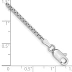 14K White Gold 7 inch 1.9mm Box with Lobster Clasp Bracelet