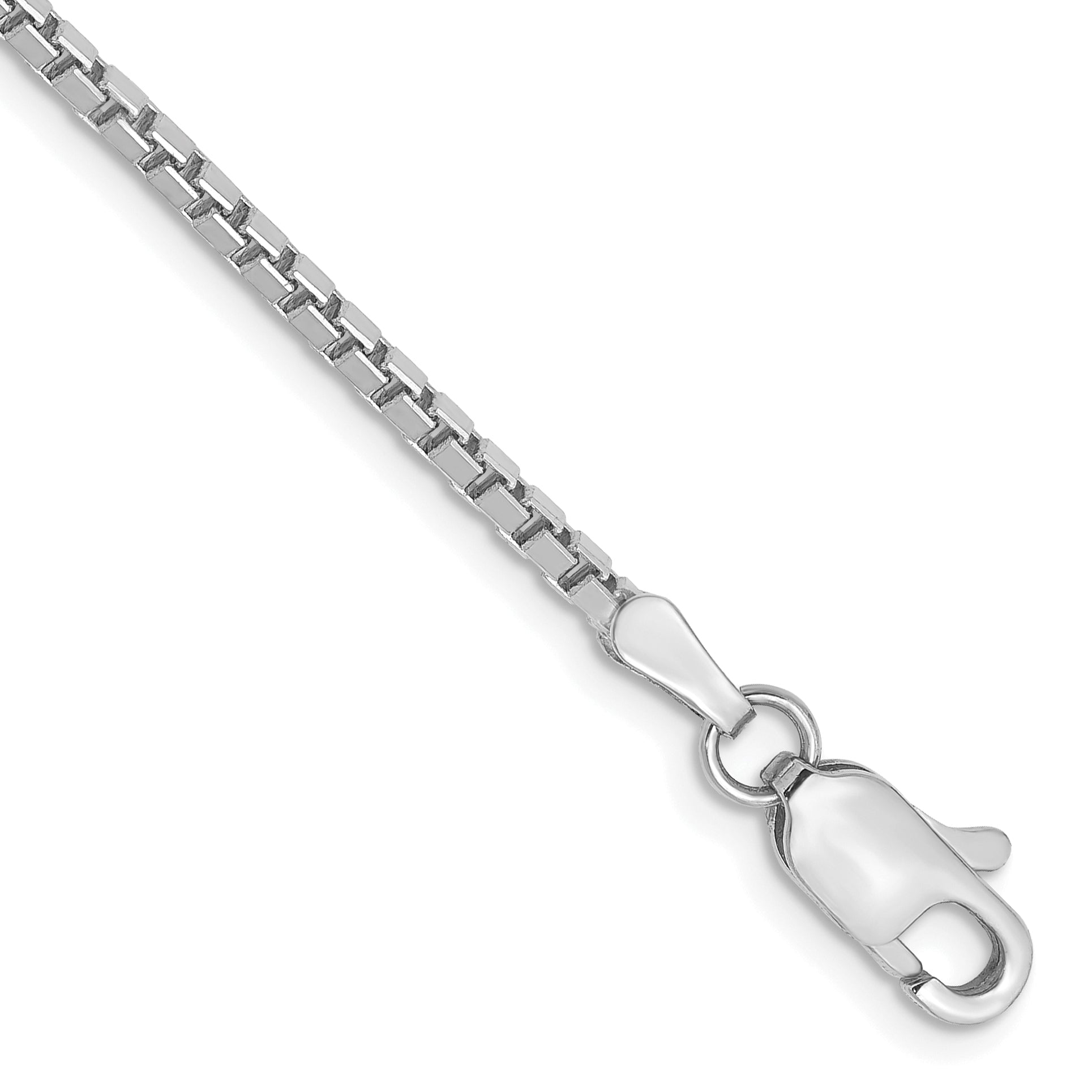 14K White Gold 7 inch 1.9mm Box with Lobster Clasp Bracelet Main image