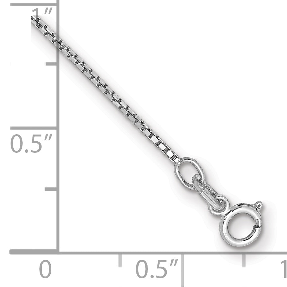 14K White Gold 7 inch .9mm Box with Spring Ring Clasp Bracelet Secondary image
