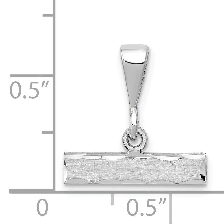 14Kw Large Brushed Diamond Cut Number Top Charm