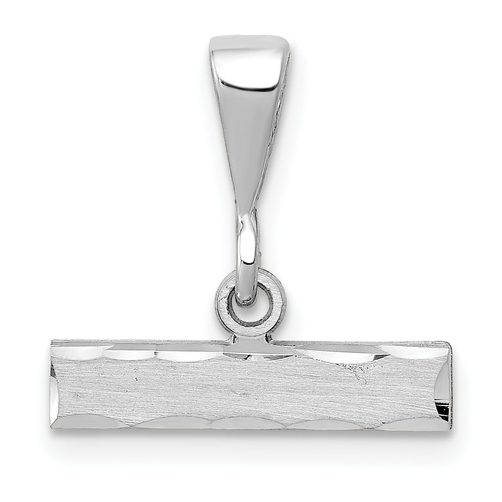 14kw Large Brushed Diamond Cut Number Top Charm