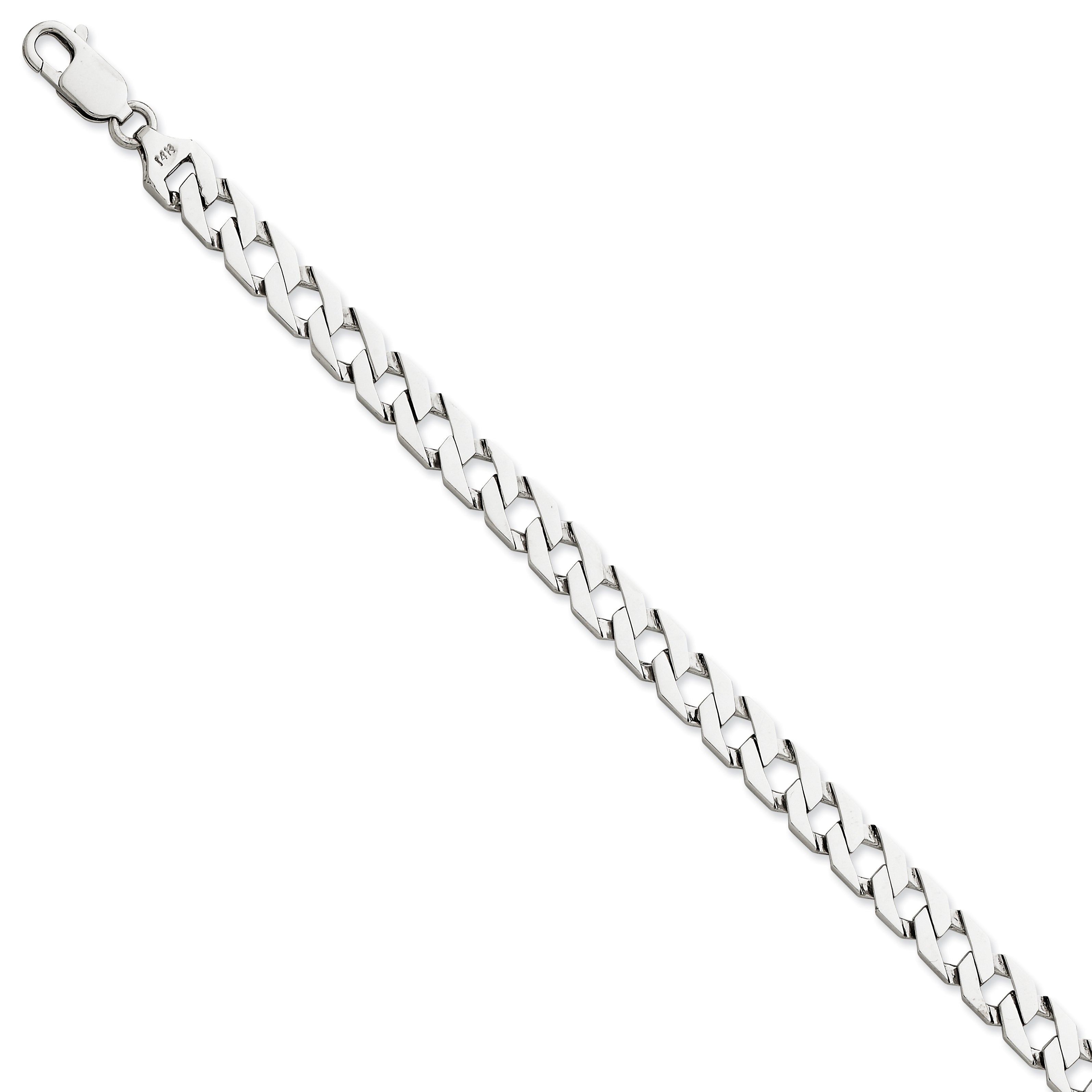 14K White Gold 7.4mm Fancy Link Bracelet