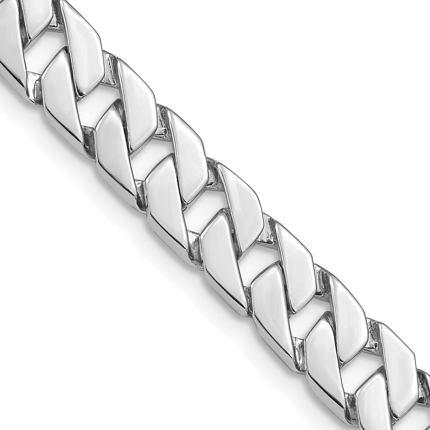 14K White Gold 8 inch 7.4mm Hand Polished Fancy Link with Fancy Lobster Clasp Bracelet Main image